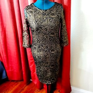 Classy formal Gibson Latimer black and golddress